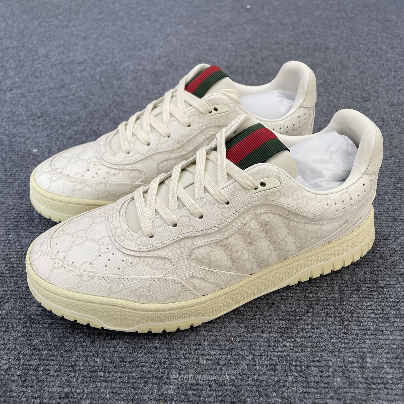 Gucci Re Web Gg Supreme Canvas Beige White 816818 Fad7v 9055 (5) - www.newkick.vip